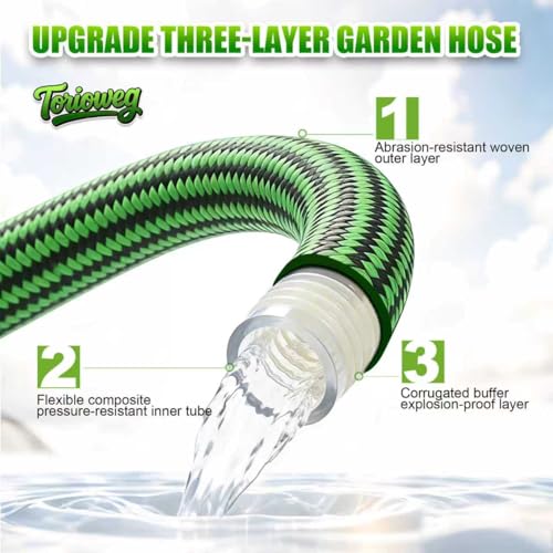 53% Off Durable 50ft Lightweight Garden Hose with Nozzle - Image 2
