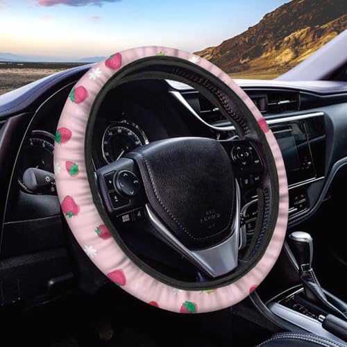 50% Off Strawberry Car Steering Wheel Cover - Soft & Breathable