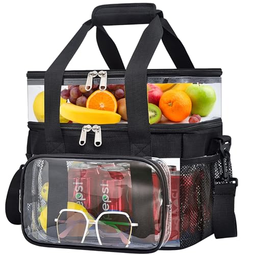 50% Off Busiuw Double-Deck Clear Lunch Bag with Adjustable Strap
