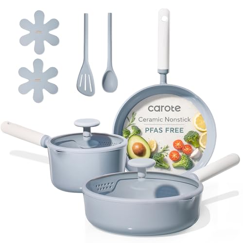 75% Off CAROTE 9-Piece Ceramic Nonstick Cookware Set