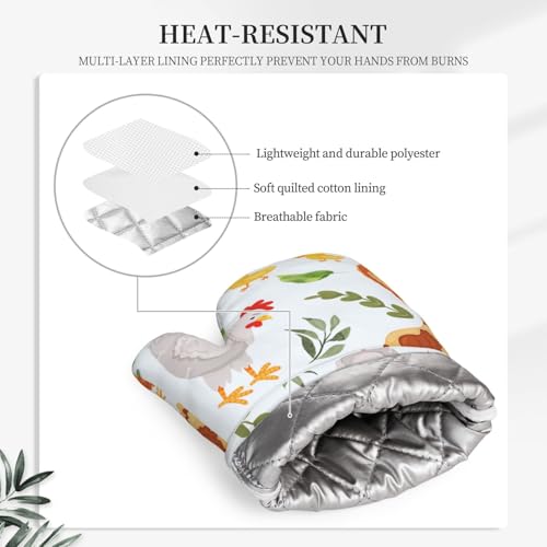 50% Off Cute Rooster Silicone Oven Mitts & Pot Holders Set - Image 4
