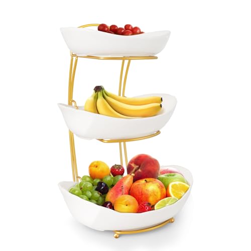 Save 50% on KXSGKRR 3-Tier Ceramic Fruit Bowl Set