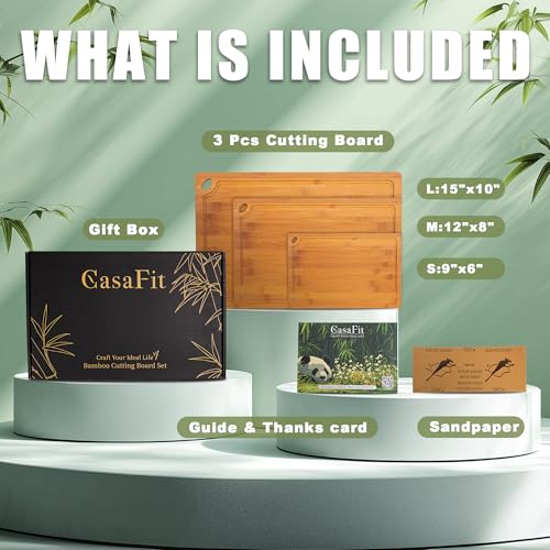 50% Off 3-Piece Organic Bamboo Cutting Board Set - Image 2