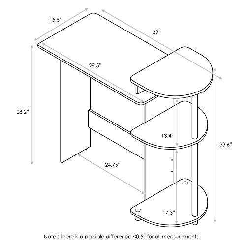 Save 51% on Furinno Compact Gaming Desk with Shelves - Image 3