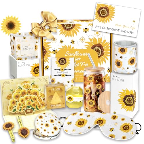 Sunflower Gift Basket for Women - Self Care Package