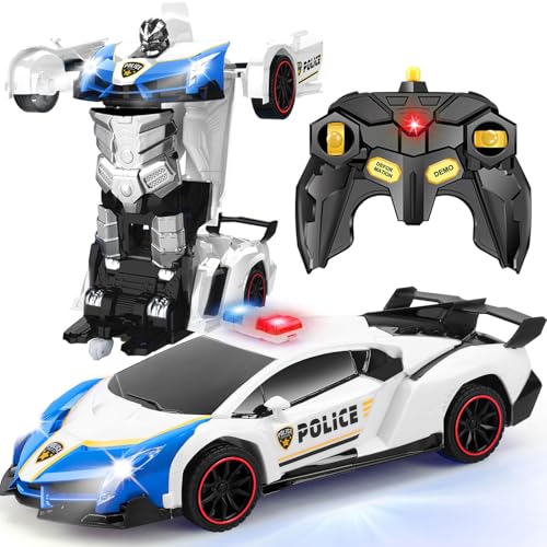 50% Off Transforming Police RC Car Toy for Kids Ages 4-6