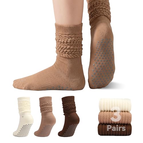 50% Off 3-Pack Pilates Grip Socks with Non-Slip Dots