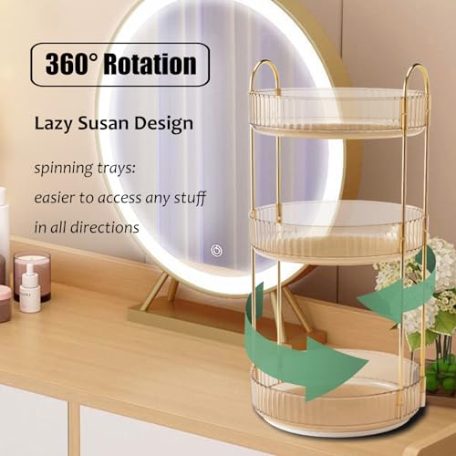 Save $4 on a 3-Tier Rotating Makeup Organizer for Vanity - Image 2