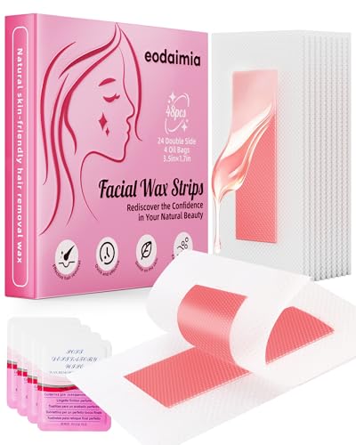50% Off 48-Piece Facial Wax Strips Kit with Calming Wipes