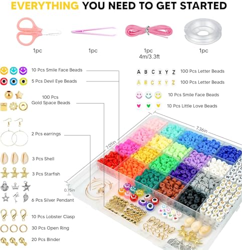 Dowsabel Clay Beads Bracelet Kit for Kids - 5000 Pcs - Image 5