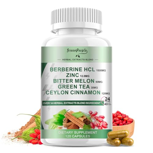 GREENPEOPLE Berberine Supplement - 120 Capsules for Energy & Support