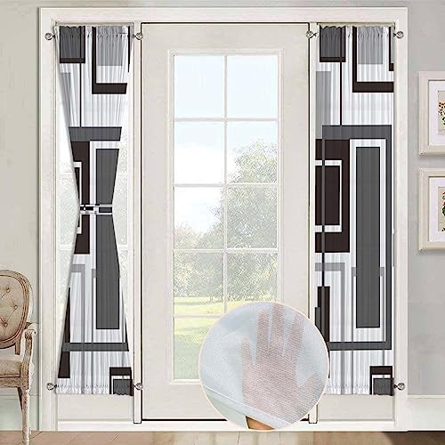 63% Off ULQUISNCE Grey Geometric Sheer Curtains (2 Panels)