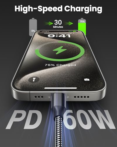50% Off 3-Pack 10ft USB-C Cables Fast Charging - Image 2