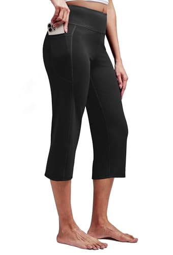 Alaroo Women's High Waisted Yoga Capri Pants with Pockets