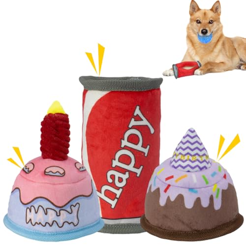50% Off No-Stuffing Dog Birthday Toy with Squeaky Balls