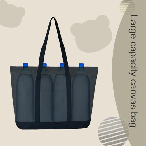 50% Off Large Canvas Tote Bag with External Pocket - Image 5
