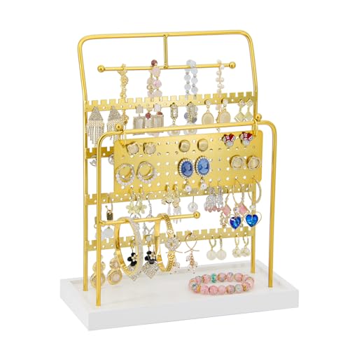 Save 65% on Metal Jewelry Organizer Stand with Wooden Tray