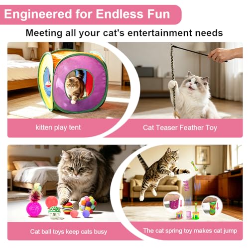 Save 30% on 33-Piece Interactive Cat Toy Set with Tunnel - Image 6