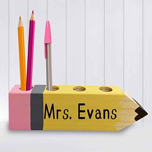 Teacher Name Pencil Holder Desk Sign - Personalized Gift