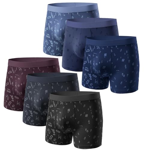 TEXLINA Men's Cotton Boxer Briefs 6-Pack - Use Code G34YX8TD