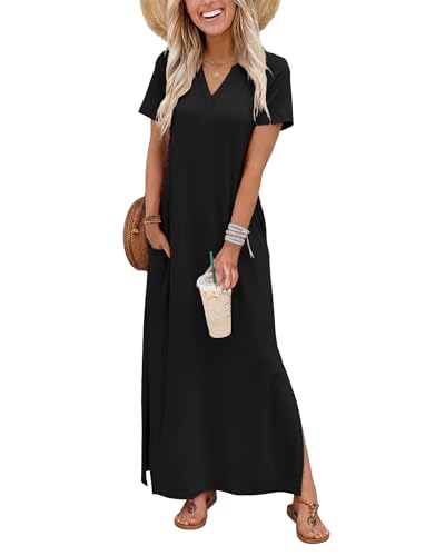 OFEEFAN Summer Maxi Dress with Pockets - Under $30