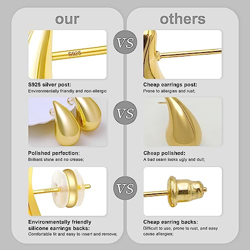 30% Off 18K Gold Plated Teardrop Earrings for Women - Image 3