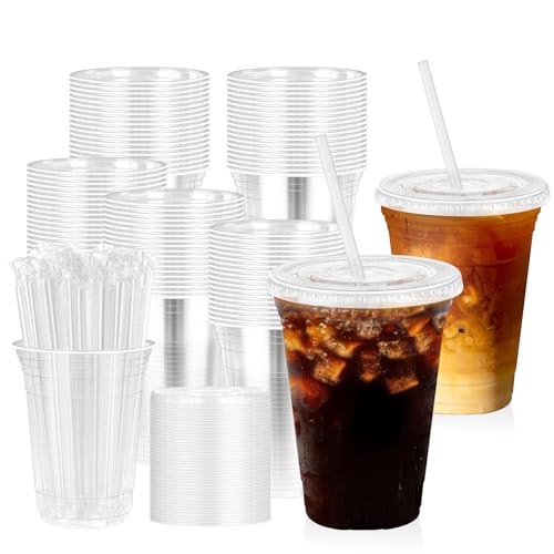 7% Off 100-Pack Clear Plastic Cups with Lids & Straws
