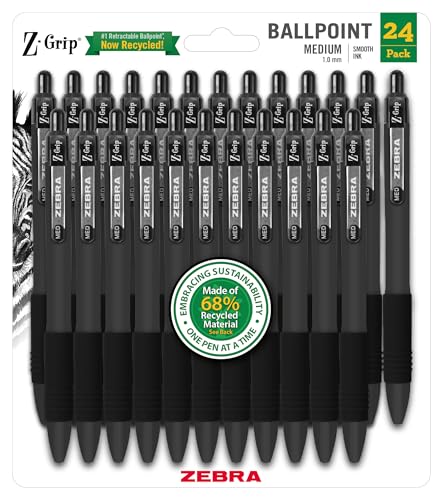 Save 46% on Zebra Z-Grip Recycled Ballpoint Pens, 24-Pack