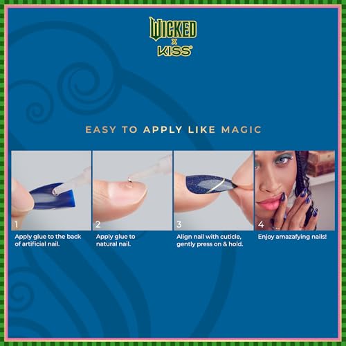 Save 72% on Wicked X KISS Press On Nails - Shiz Campus Blue - Image 2