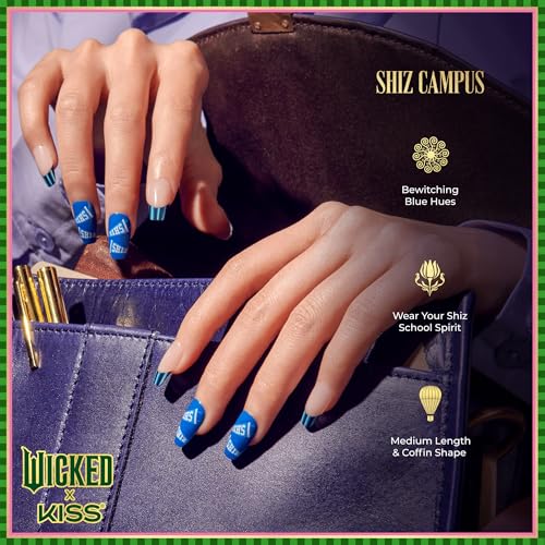 Save 72% on Wicked X KISS Press On Nails - Shiz Campus Blue - Image 3
