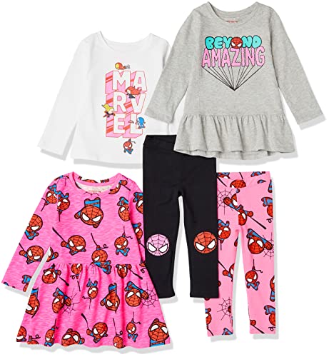 Amazon Essentials Disney Girls Cotton Outfit Set, Pack of 5