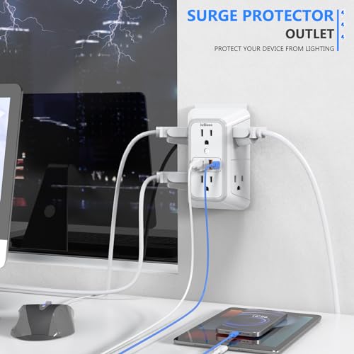 JcBlaon 6-Outlet USB Surge Protector Wall Adapter - Image 6
