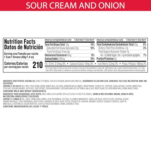 11% Off Pringles Sour Cream & Onion Chips (12 Cans) - Image 2
