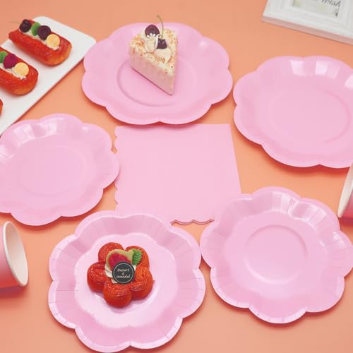 50% Off 350-Piece Pink Party Plates & Napkins Set for 50 Guests - Image 2