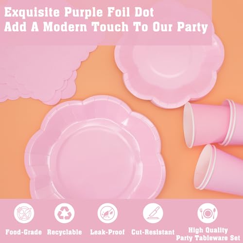 50% Off 350-Piece Pink Party Plates & Napkins Set for 50 Guests - Image 4