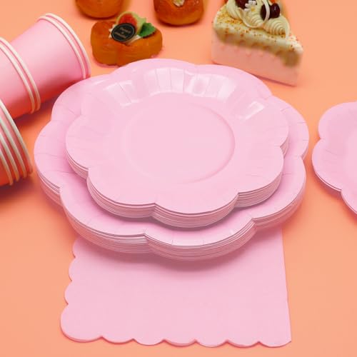 50% Off 350-Piece Pink Party Plates & Napkins Set for 50 Guests - Image 5