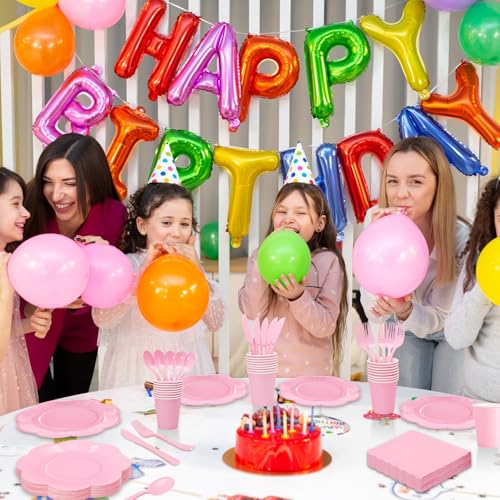 50% Off 350-Piece Pink Party Plates & Napkins Set for 50 Guests - Image 7