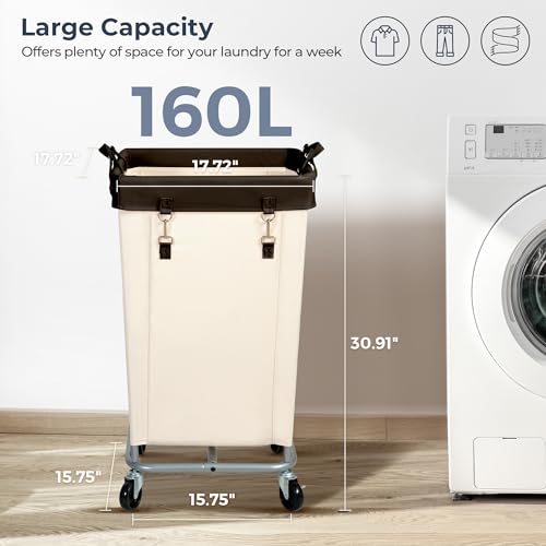 STO STO 160L Rolling Laundry Hamper with Wheels for Large Families - Image 4