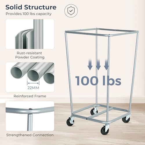 STO STO 160L Rolling Laundry Hamper with Wheels for Large Families - Image 5