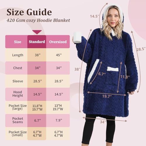 KAWAHOME Cozy Wearable Blanket Hoodie for Women - Image 5