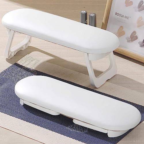 Diesisa Foldable Nail Arm Rest with Mat for Salon & Home Use