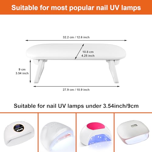 Diesisa Foldable Nail Arm Rest with Mat for Salon & Home Use - Image 6