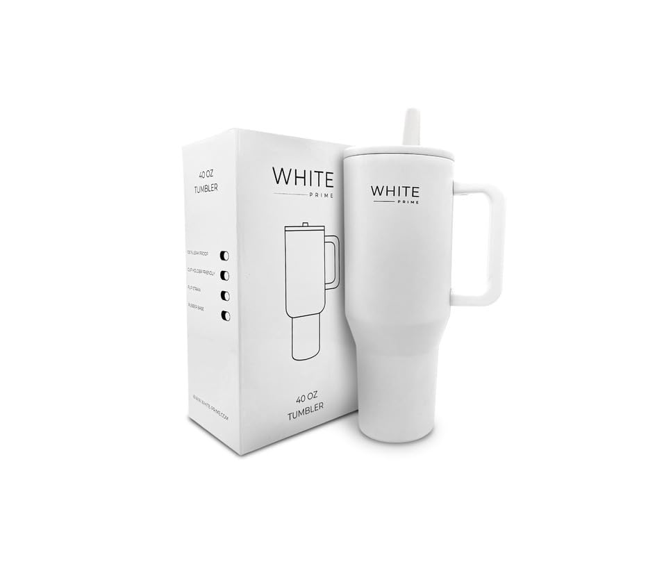 40 oz Insulated Tumbler with Handle & Straw - $9.99