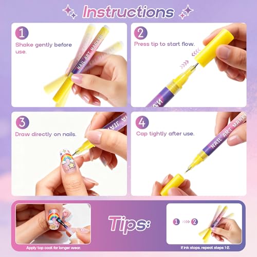 25% Off Nail Art Pens 12 Colors Fine Tip Markers - Image 5