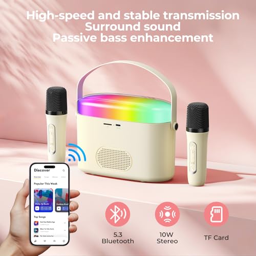 50% Off Portable Karaoke Machine with 2 Mics & Lyrics Display - Image 4