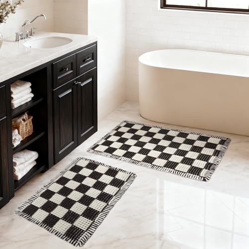 50% Off MatEssenz 2-Piece Checkered Bath Mat Set