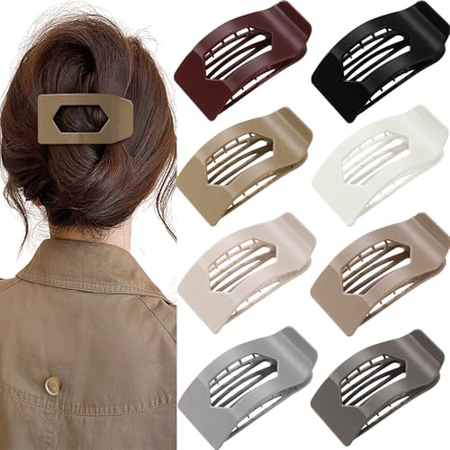 8 Flat Hair Clips Set - Strong Hold, No-Slip, Great Deal!