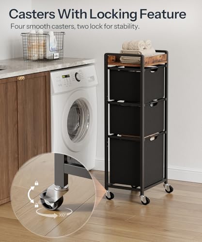 50% Off HOOBRO 3-Section Laundry Hamper with Wheels - Image 6