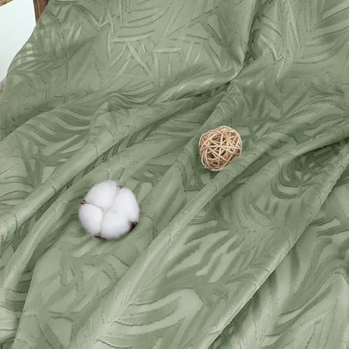 50% Off OVZME Sage Green Sheer Curtains 90 Inch - Image 4