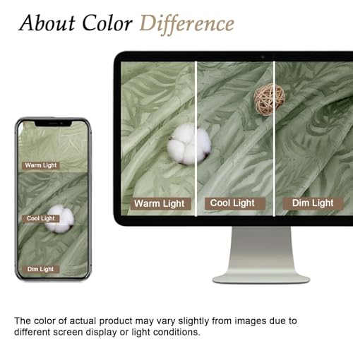 50% Off OVZME Sage Green Sheer Curtains 90 Inch - Image 6